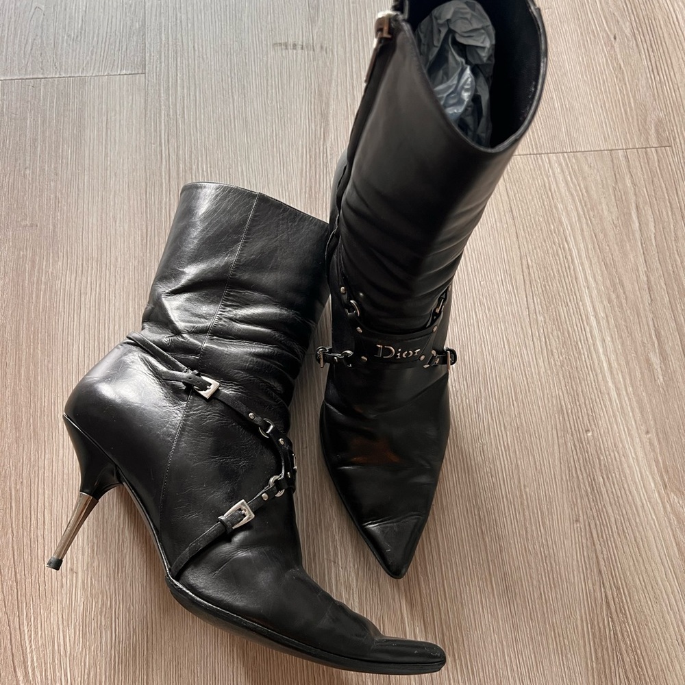 Dior Black Leather Women's Boots
